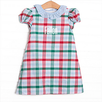 Fallon Dress, Blue Plaid