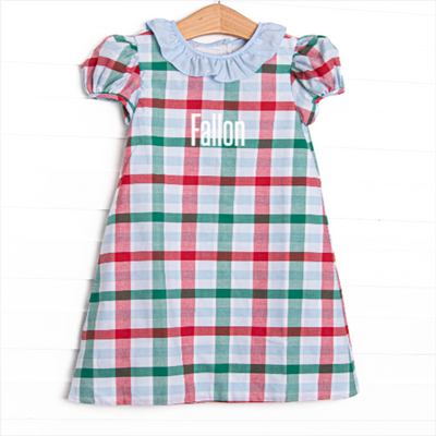 Fallon Dress, Blue Plaid