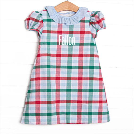 Fallon Dress, Blue Plaid