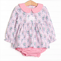 Fancy Florals Diaper Set, Pink