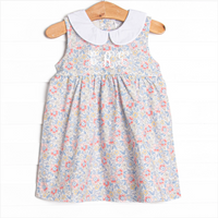 Felicity Florals Sleeveless Woven Dress, Blue