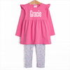 Flower Power Flutter Sleeve Legging Set, Pink