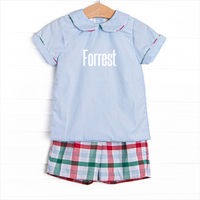 Forrest Short Set, Blue Plaid