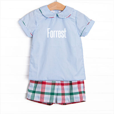 Forrest Short Set, Blue Plaid