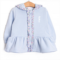 Francesca Florals Zip-Up Jacket, Light Blue
