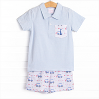 Freedom Fairway Polo Short Set, Blue