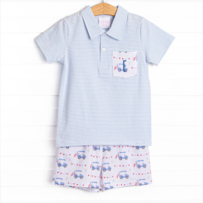 Freedom Fairway Polo Short Set, Blue