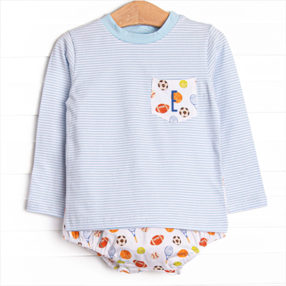 Game Time Diaper Set, Blue