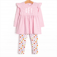 Game Time Flutter Sleeve Legging Set, Pink