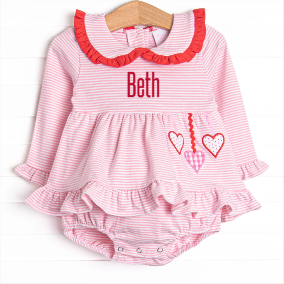 Get-together Galentine Applique Skirted Bubble, Pink