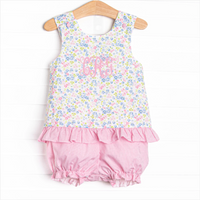 Gingham in the Garden Bloomer Set, Pink