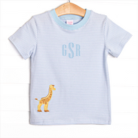 Giraffe Giant Applique Top, Blue