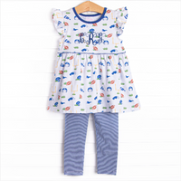 Go, Fight, Win Legging Set, Blue