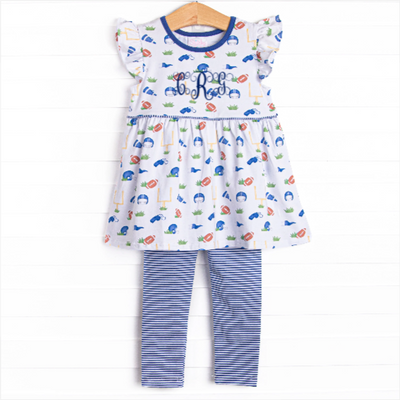 Go, Fight, Win Legging Set, Blue