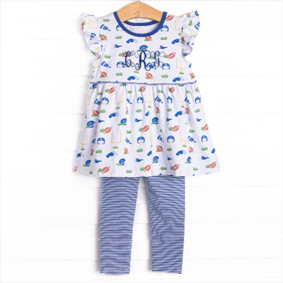 Go, Fight, Win Legging Set, Blue
