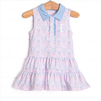 Golfing in Gingham Dress, Pink