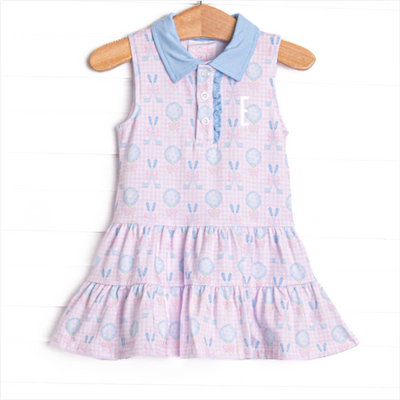 Golfing in Gingham Dress, Pink