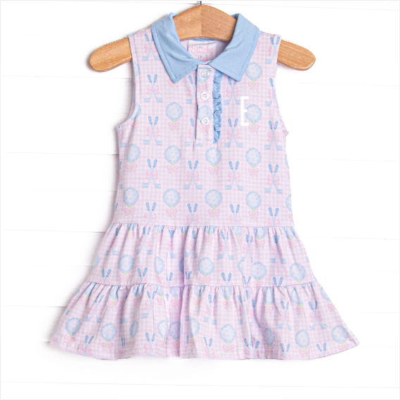 Golfing in Gingham Dress, Pink