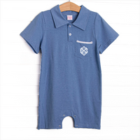 Goodbye Blue Skies Short Romper, Blue