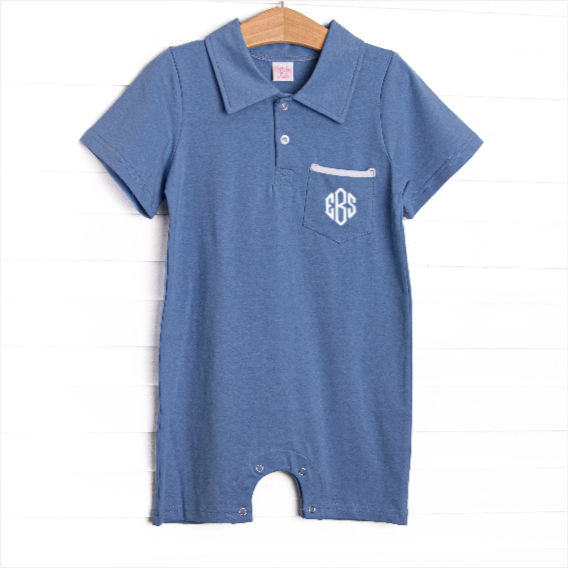 Goodbye Blue Skies Short Romper, Blue