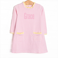 Grace Long Sleeve Pocket Dress, Yellow and Light Pink Stripe