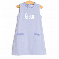 Grace Pocket Dress, Periwinkle Stripe