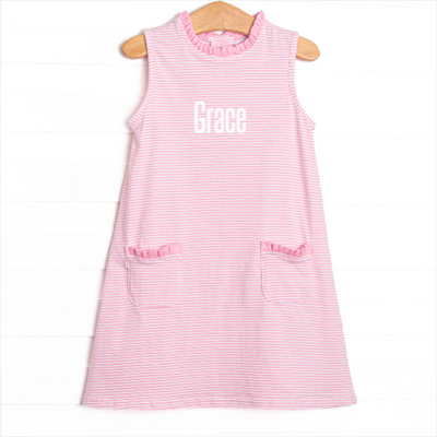 Grace Pocket Dress, Pink Stripe