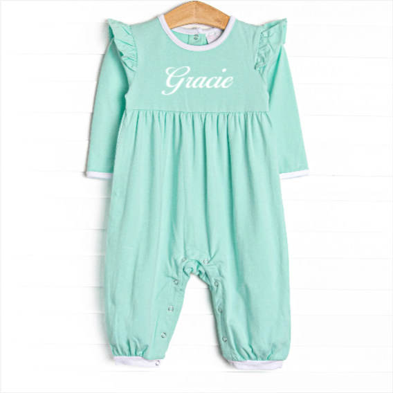 Gracie Romper, Mint Green