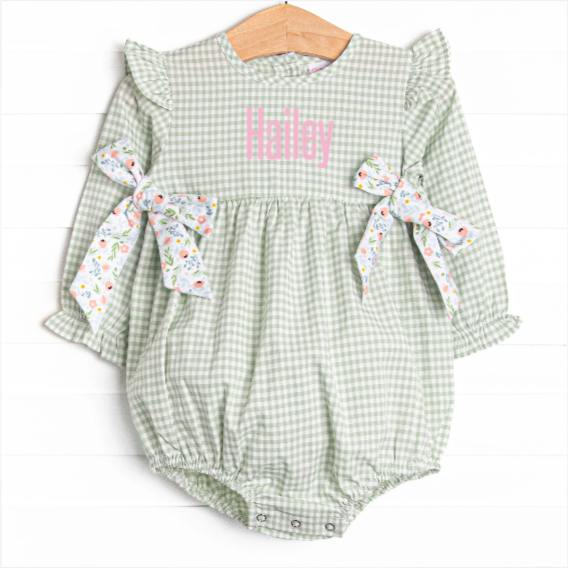 Green Goddess Gingham Bubble, Green