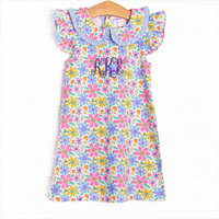 Groovy Garden Collared Dress, Purple