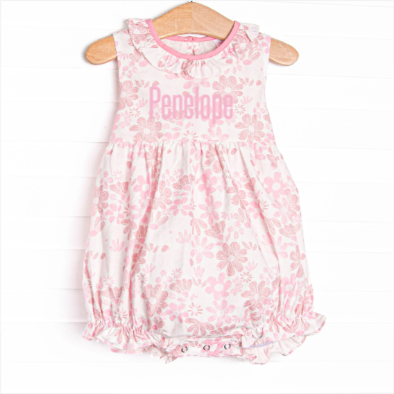 Growing Groovy Ruffle Neck Bubble, Pink