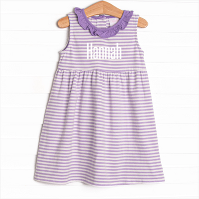 Hannah Dress, Purple Stripe