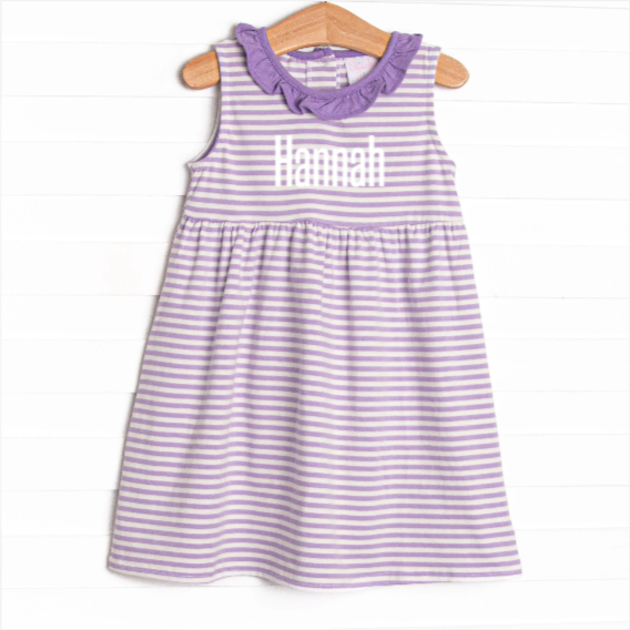 Hannah Dress, Purple Stripe