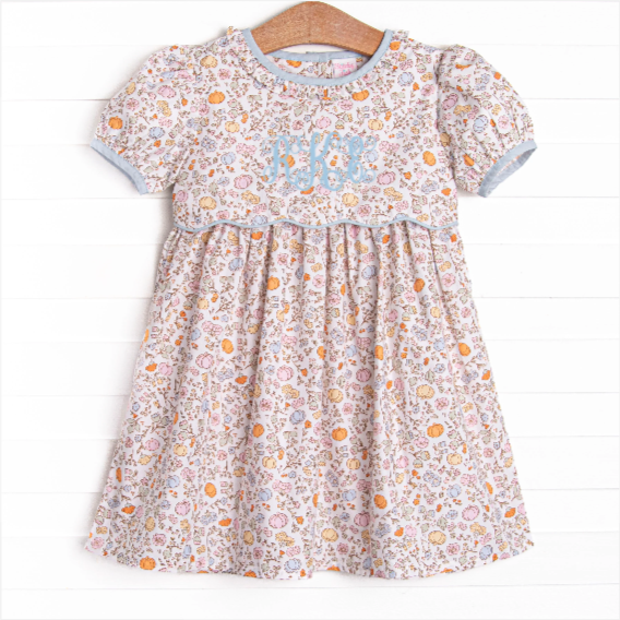 Harvest Florals Dress, Blue
