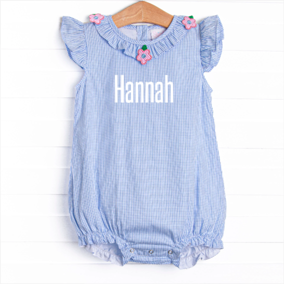 Hawaiian Hibiscus Applique Bubble, Blue