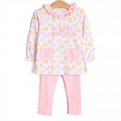 Hay Bale Hens Pocket Legging Set, Pink