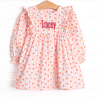 Heart String Stripes Dress, Red
