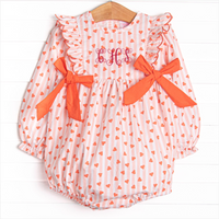 Heart String Stripes Side Tie Bubble, Red