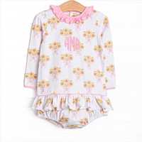 Here Comes the Sunflower Skirted Bubble, Pink