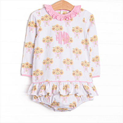 Here Comes the Sunflower Skirted Bubble, Pink