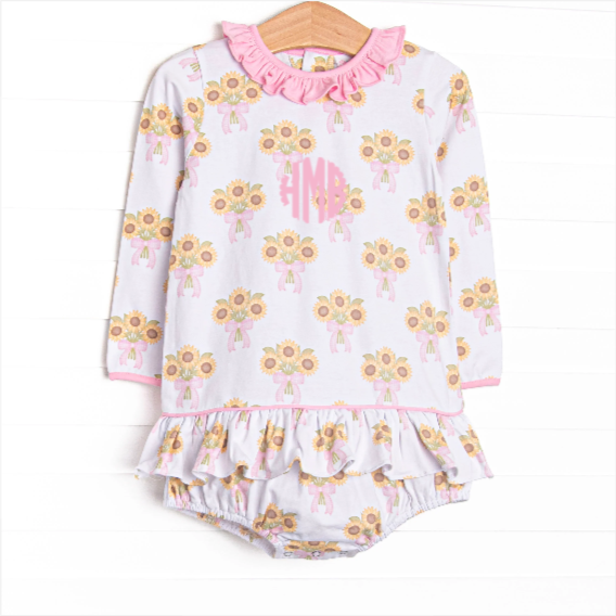 Here Comes the Sunflower Skirted Bubble, Pink