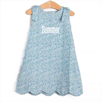 In the Grove Scalloped Dress, Blue
