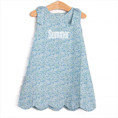In the Grove Scalloped Dress, Blue
