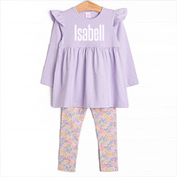 Island Blooms Legging Set, Purple