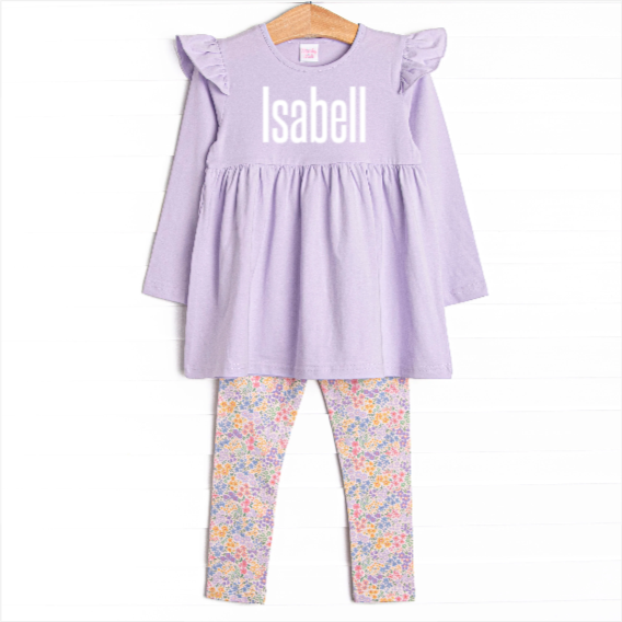 Island Blooms Legging Set, Purple