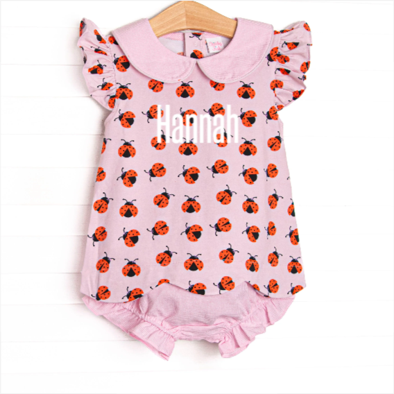 Ladybug Line Diaper Set, Pink