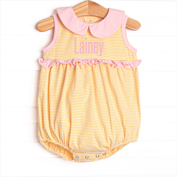 Lainey Bubble, Light Pink and Yellow Stripe