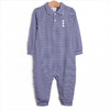 Levi Long Romper, Royal Blue Stripe