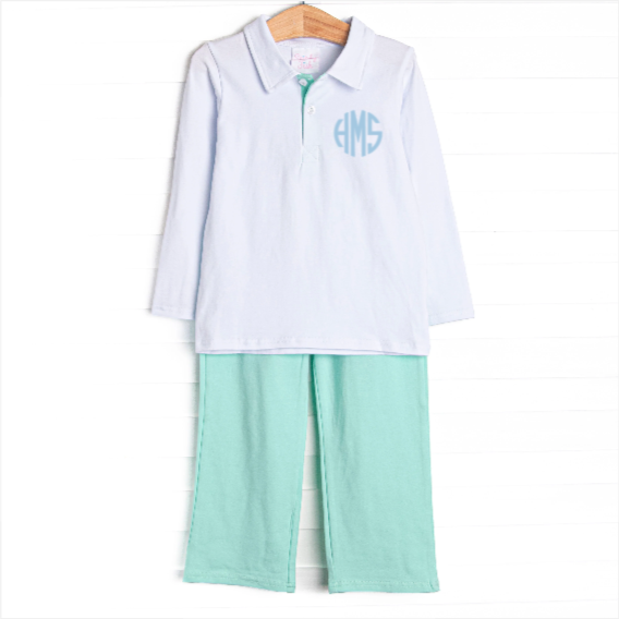 Levi Pant Set, Mint Green