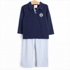 Levi Pant Set, Navy and Light Blue Stripe